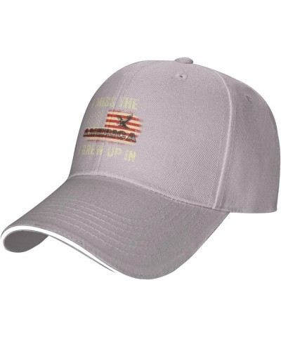 I Miss The America I Grew Up in Hat Patriotic America 1776 Baseball Cap for Men Women Dad Hat Gray $10.56 Cowboy Hats