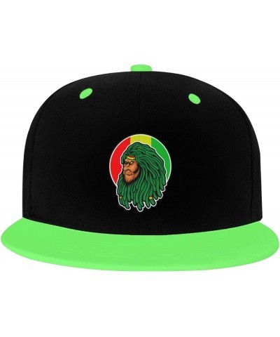 Lion's Head with Braid Snapback Hat for Men Women Baseball Cap Trucker Flat Bill Hats Dad Caps Green $12.12 Baseball Caps