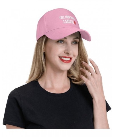 Tell Your Dad I Said Hi Hat Your Dad is My Cardio Hat Men Women Baseball Cap Dad Mom Trucker Hat Pink $10.59 Baseball Caps