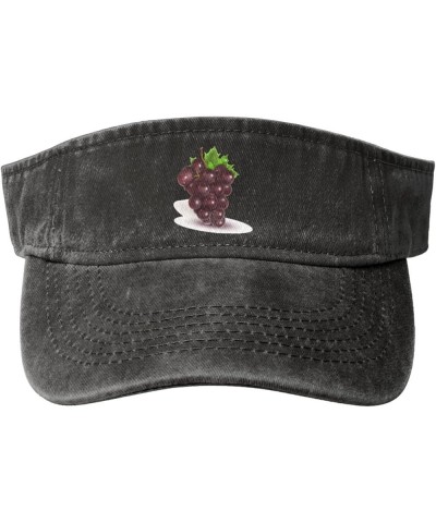 Fresh Grapes Sun Visor Hats for Women Men Sun Hat Cotton Golf Hat Vintage Baseball Cap Black $12.81 Visors