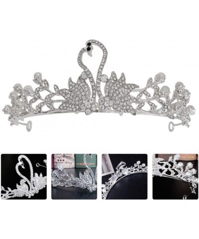 1 Pc Swan Crown Crystal Baby Shower Flower Queen Tiaras Flower Wedding Headpiece Girls Headband Tiara Headband Princess Bride...