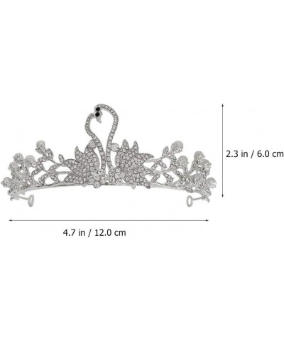 1 Pc Swan Crown Crystal Baby Shower Flower Queen Tiaras Flower Wedding Headpiece Girls Headband Tiara Headband Princess Bride...