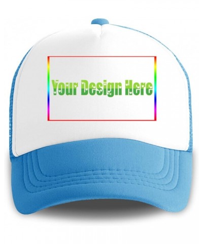 Custom Sun Visor Hat Your Design Here Curved Mesh Hat Thanksgiving Gifts Sky Blue 0 $12.41 Sun Hats