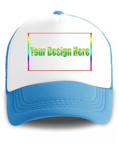 Custom Sun Visor Hat Your Design Here Curved Mesh Hat Thanksgiving Gifts Sky Blue 0 $12.41 Sun Hats