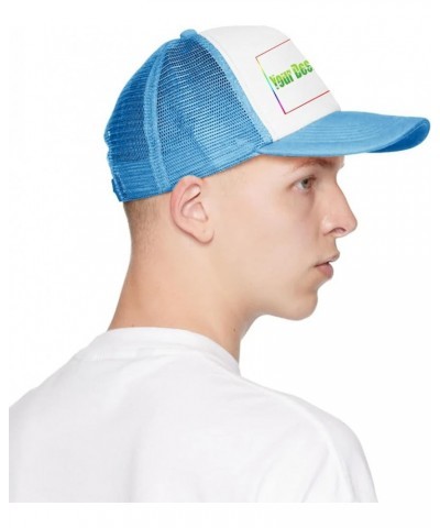 Custom Sun Visor Hat Your Design Here Curved Mesh Hat Thanksgiving Gifts Sky Blue 0 $12.41 Sun Hats