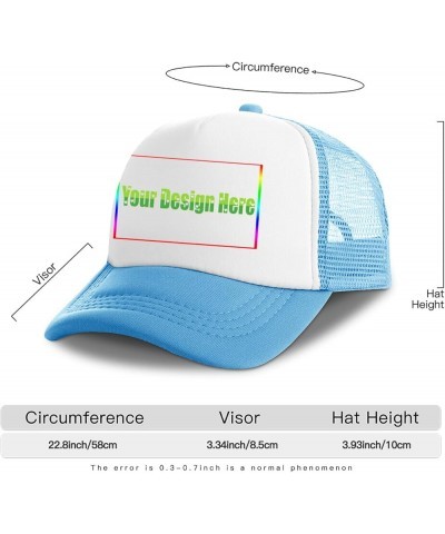 Custom Sun Visor Hat Your Design Here Curved Mesh Hat Thanksgiving Gifts Sky Blue 0 $12.41 Sun Hats