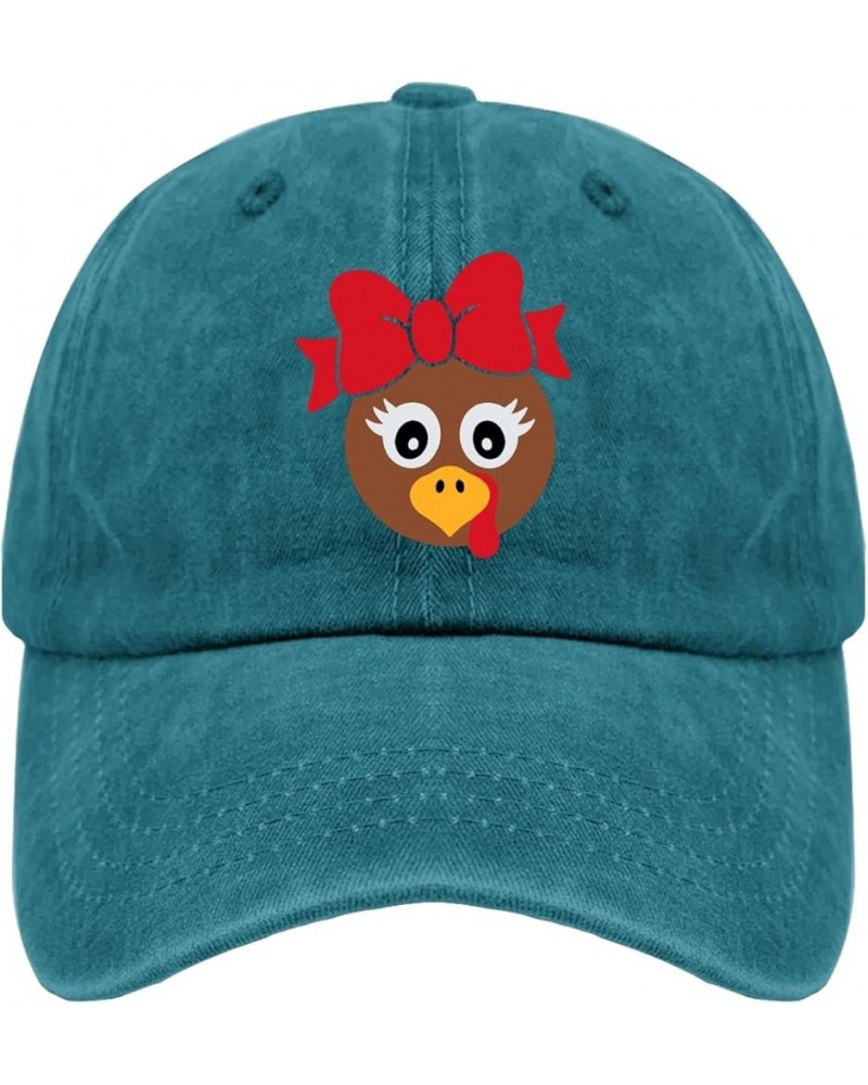 Turkey Face Thanksgiving Red Bow Tie Hats Mens Outdoor Hat Cyan Blue Hiking Hat Women Gifts for Dad Golf Hat Cyan Blue $11.39...