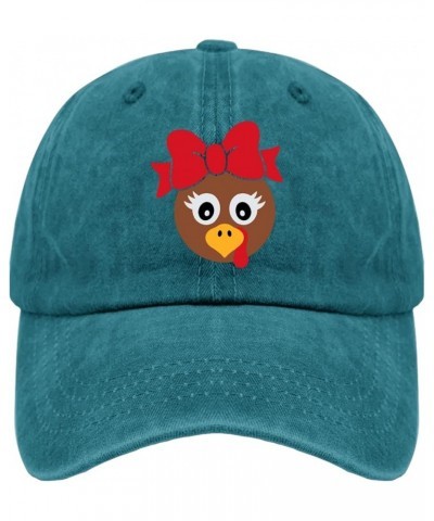 Turkey Face Thanksgiving Red Bow Tie Hats Mens Outdoor Hat Cyan Blue Hiking Hat Women Gifts for Dad Golf Hat Cyan Blue $11.39...