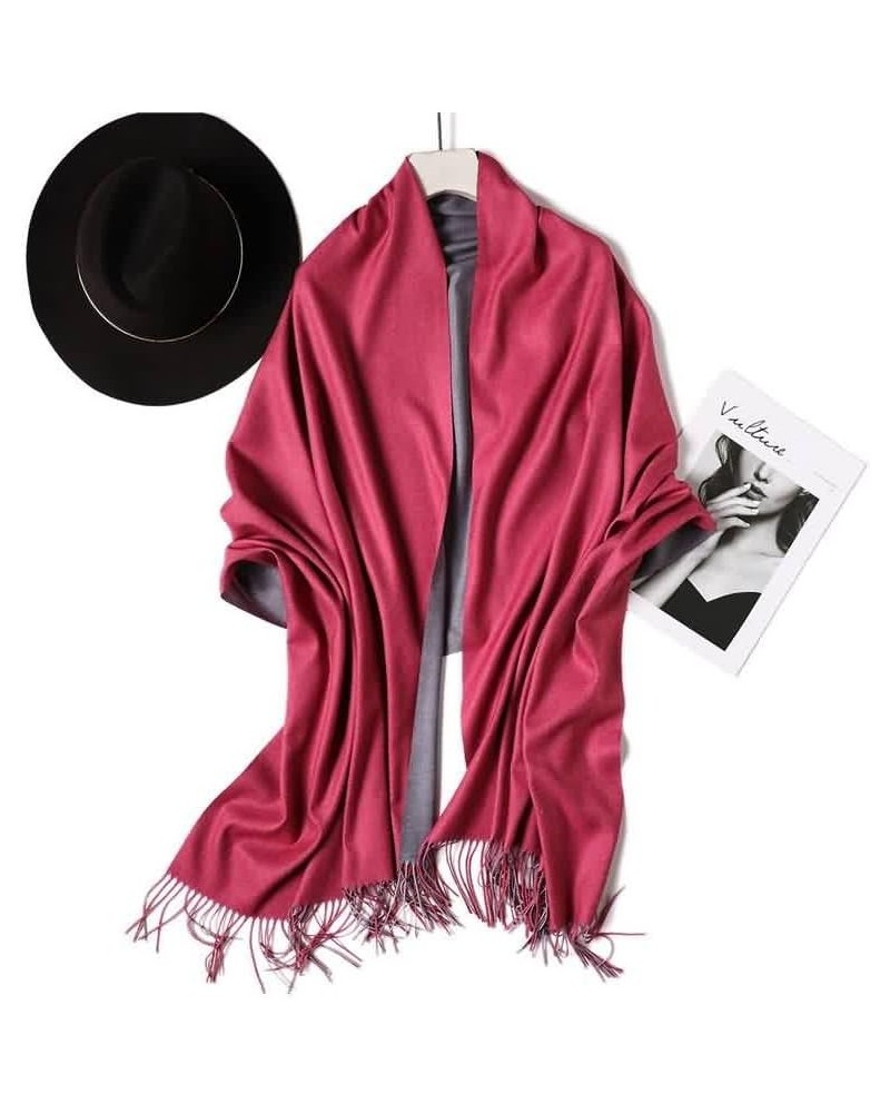 Womens Scarf Cute, Youth Winter Scarves Imitation Cashmere Double Solid Color Tassel Warm Clothes Accessories Gift Style 1 $1...