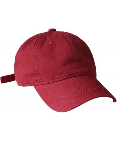 Classic Baseball Cap For Women Men Summer Solid Color Cotton Snapback Hat Wine Red $25.27 Baseball Caps