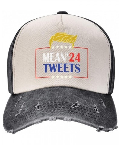 Political Funny Pro Conservative Pro Trump Mean Tweets 2024 Baseball Cap Adult Adjustable Casual Duck Tongue Hat Golf Caps Tr...