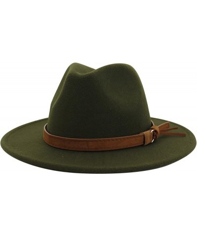 Men/Women Snap Brim Vintage Style Dress Fedora Hat Wool Felt in Black, Grey, Navy, Brown and Pecan Army Green $9.49 Sun Hats