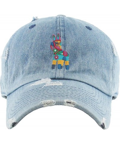 Fiesta Pinata Dad Hat Embroidery Vintage Adjustable Embroidered Cap Medium Denim $12.66 Baseball Caps