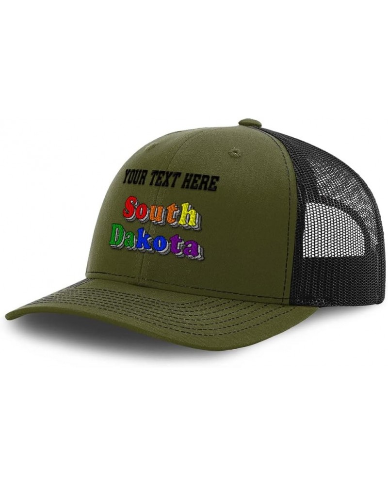 Custom Richardson Trucker Hat South Dakota Style B Love Polyester Baseball Cap Loden Black Personalized Text Here $20.71 Base...