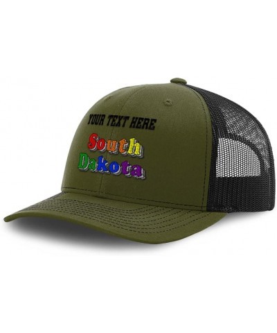 Custom Richardson Trucker Hat South Dakota Style B Love Polyester Baseball Cap Loden Black Personalized Text Here $20.71 Base...