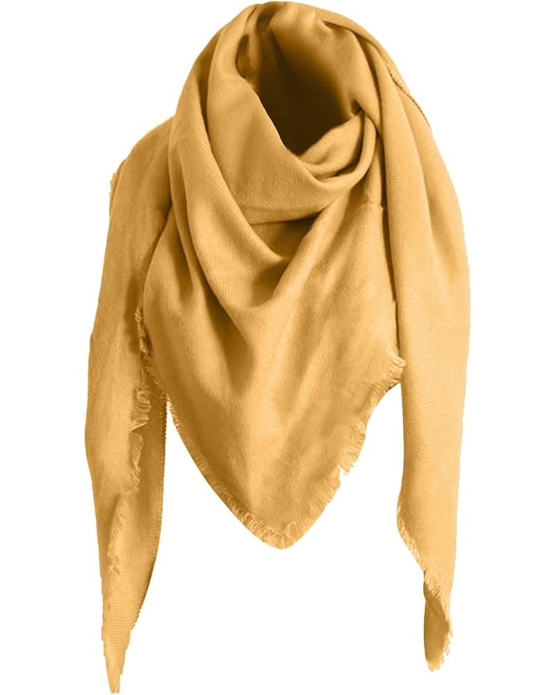 Womens Fashion Solid Winter Warm Wool Shawls Oversized Scarves Scarf Tassel Big Long Knit Scarf Shawl Christmas Gifts Yellow ...