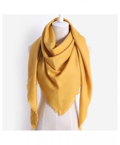 Womens Fashion Solid Winter Warm Wool Shawls Oversized Scarves Scarf Tassel Big Long Knit Scarf Shawl Christmas Gifts Yellow ...