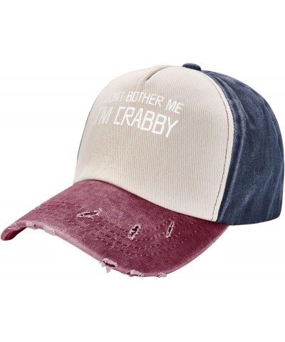 Don't Bother Me Im Crabby Outdoor Adult Washed Baseball Cap, Cowboy Hat, Travel Hat Sandwich Cap Navy and Red $13.44 Cowboy Hats