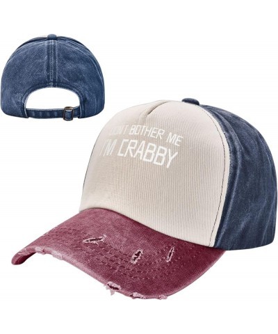 Don't Bother Me Im Crabby Outdoor Adult Washed Baseball Cap, Cowboy Hat, Travel Hat Sandwich Cap Navy and Red $13.44 Cowboy Hats