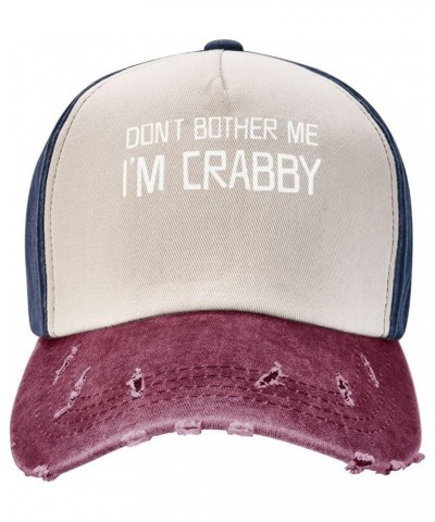 Don't Bother Me Im Crabby Outdoor Adult Washed Baseball Cap, Cowboy Hat, Travel Hat Sandwich Cap Navy and Red $13.44 Cowboy Hats