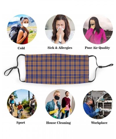 Clan Mccann Tartan Reusable Face Mask with Replaceable Filter Activated Carbon Dust Mask with Two Filters $11.00 Balaclavas