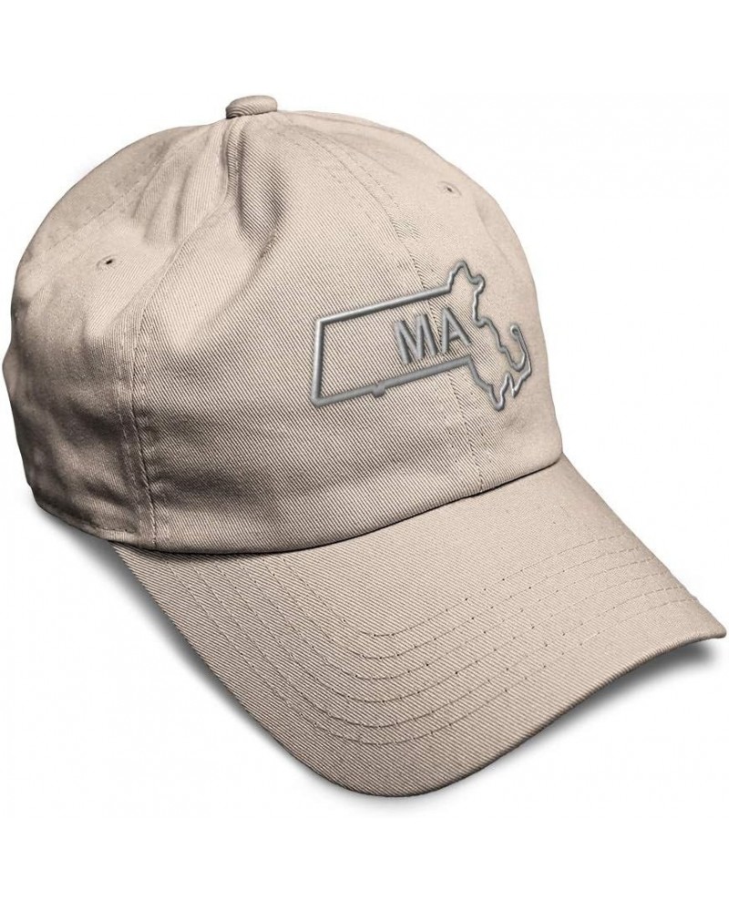 Soft Baseball Cap Massachusetts State Map Ma Embroidery Names Cotton Dad Hats for Men & Women Stone Design Only $14.84 Baseba...