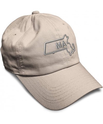 Soft Baseball Cap Massachusetts State Map Ma Embroidery Names Cotton Dad Hats for Men & Women Stone Design Only $14.84 Baseba...