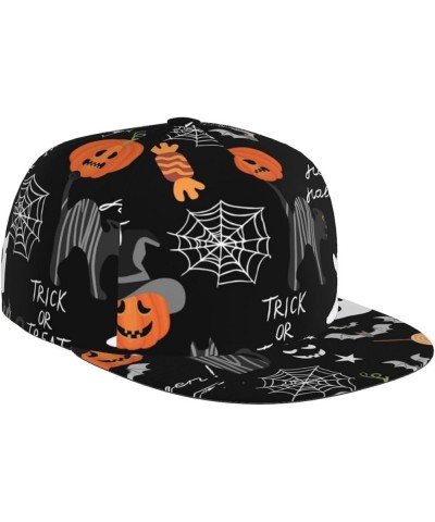 Halloween Pumpkins Baseball Cap, Flat Brim Trucker Hat, Buckle Adjustable Halloween Pumpkins10 $10.00 Baseball Caps