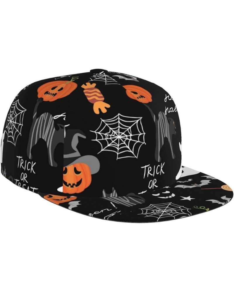 Halloween Pumpkins Baseball Cap, Flat Brim Trucker Hat, Buckle Adjustable Halloween Pumpkins10 $10.00 Baseball Caps