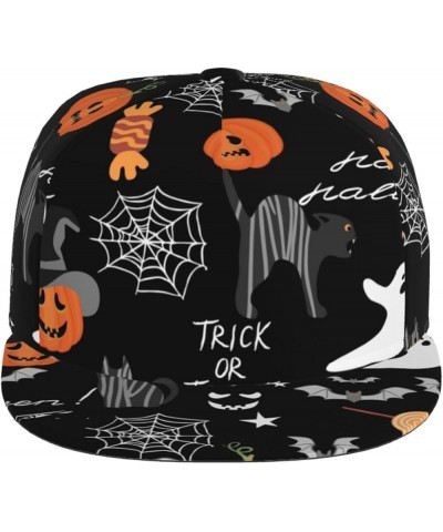 Halloween Pumpkins Baseball Cap, Flat Brim Trucker Hat, Buckle Adjustable Halloween Pumpkins10 $10.00 Baseball Caps