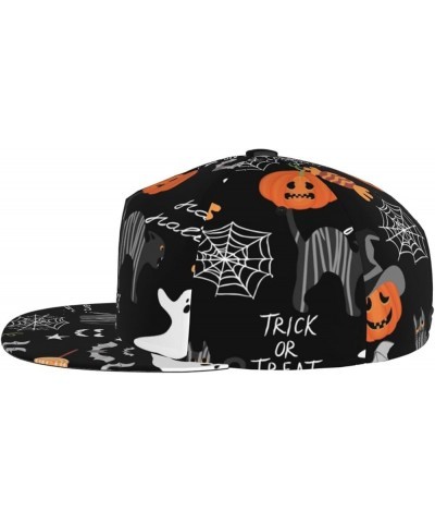 Halloween Pumpkins Baseball Cap, Flat Brim Trucker Hat, Buckle Adjustable Halloween Pumpkins10 $10.00 Baseball Caps