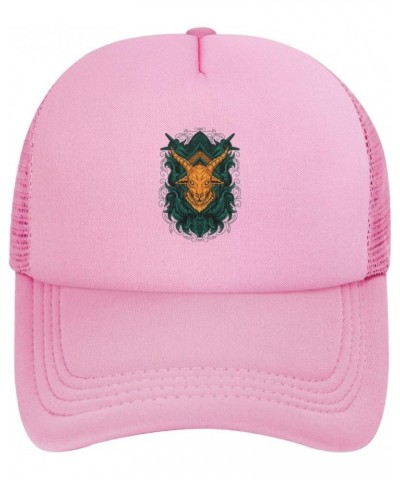 Golden Sheep Head Baseball Cap for Men Women Trucker Hat Mesh Back Caps Dad Hat Pink $12.02 Baseball Caps