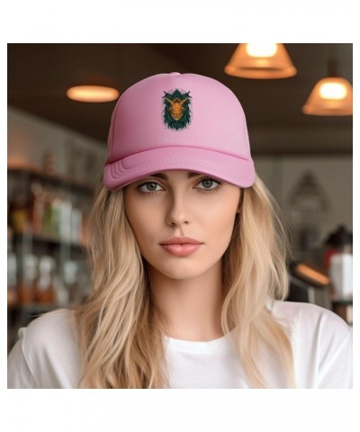 Golden Sheep Head Baseball Cap for Men Women Trucker Hat Mesh Back Caps Dad Hat Pink $12.02 Baseball Caps