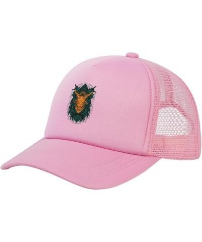 Golden Sheep Head Baseball Cap for Men Women Trucker Hat Mesh Back Caps Dad Hat Pink $12.02 Baseball Caps