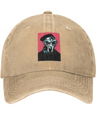 Mf Doom Hat Cap Distressed Denim Vintage Washed Trucker Hat Men Women Classic Adjustable Black Natural $10.37 Skullies & Beanies