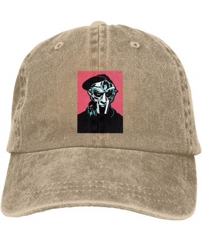 Mf Doom Hat Cap Distressed Denim Vintage Washed Trucker Hat Men Women Classic Adjustable Black Natural $10.37 Skullies & Beanies