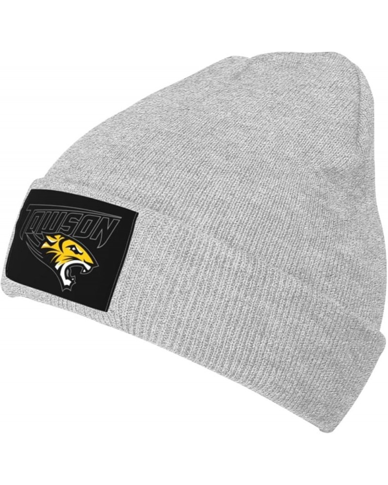 Towson University Logo Classic Warm Winter Knit Cap Fleece Lined Beanie Hat Gray $6.50 Skullies & Beanies