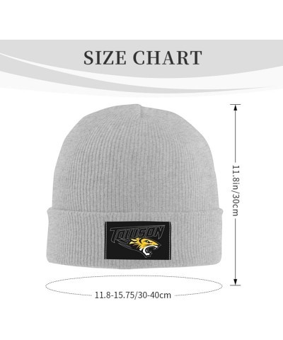 Towson University Logo Classic Warm Winter Knit Cap Fleece Lined Beanie Hat Gray $6.50 Skullies & Beanies