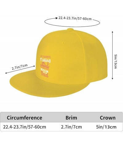 My Favorite Fishing Player Call Me Dad Snapback Hats for Men Baseball Cap Trucker Hat Flat Brim Hats Yellow $10.02 Baseball Caps