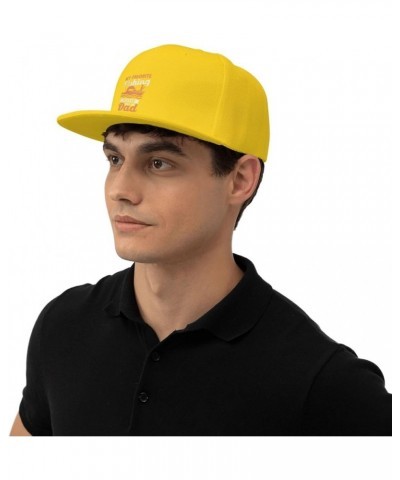 My Favorite Fishing Player Call Me Dad Snapback Hats for Men Baseball Cap Trucker Hat Flat Brim Hats Yellow $10.02 Baseball Caps