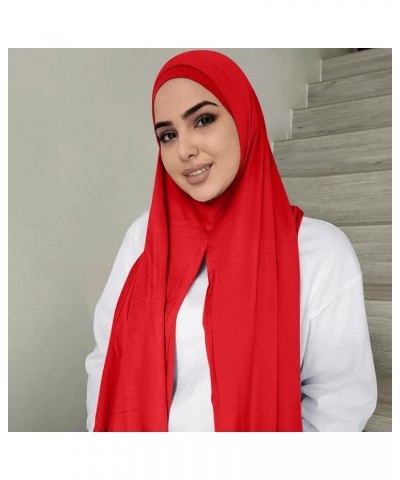 Neck Scarves For Women Silk Hair Scarf For Sleeping Muslim Head Scarf Solid Color Long Scarf Wrap Scarves Cotton J $7.60 Scarves