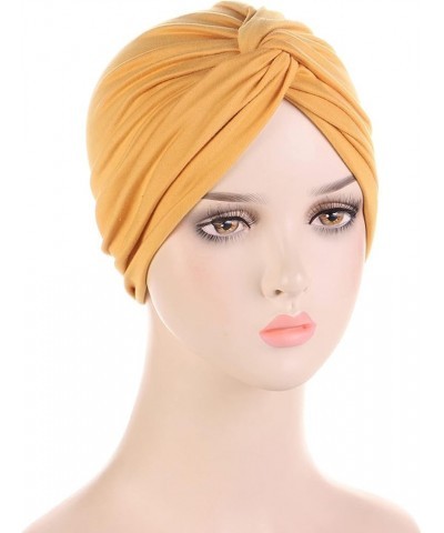 Women's African Cap Wedding Women Braid Turbans Ladies Head Wraps Gifts Valentines Day Yellow $6.71 Skullies & Beanies