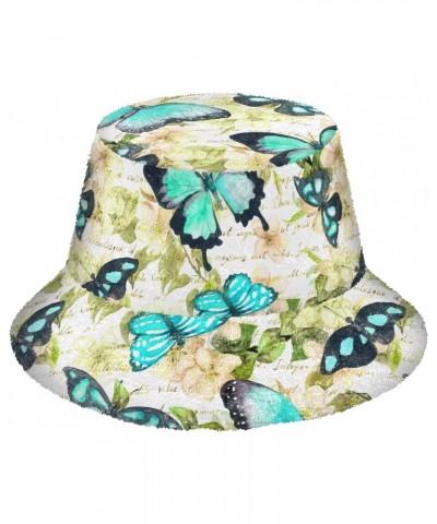 Flowers Butterflies Bucket Hat for Women Men Packable Bucket Hat Unisex Fishing Cap for Fall Winter Camp Travel Multicolor $1...