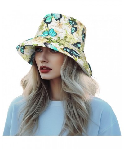 Flowers Butterflies Bucket Hat for Women Men Packable Bucket Hat Unisex Fishing Cap for Fall Winter Camp Travel Multicolor $1...