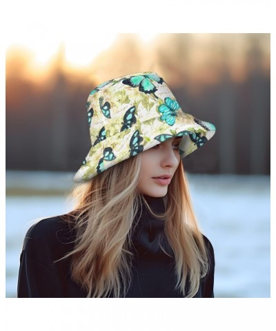 Flowers Butterflies Bucket Hat for Women Men Packable Bucket Hat Unisex Fishing Cap for Fall Winter Camp Travel Multicolor $1...