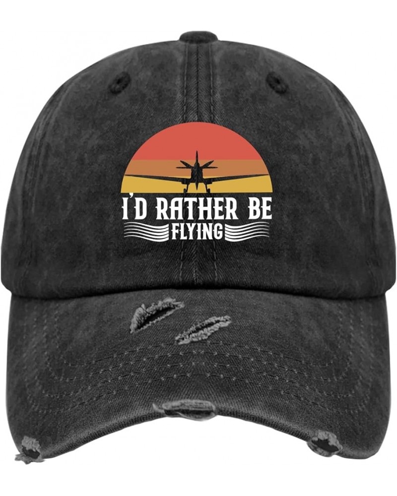 I'd Rather Be Flying Hats Baseball Hats for Men AllBlack Mens Baseball Cap Gifts for Boyfriends Hiking Hat Allblack $11.00 Su...