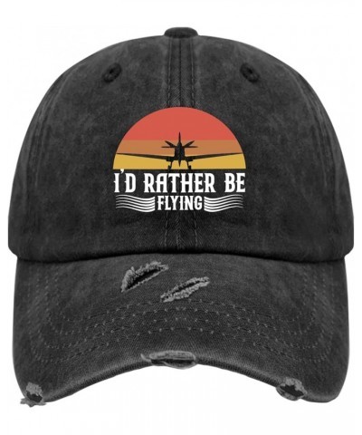 I'd Rather Be Flying Hats Baseball Hats for Men AllBlack Mens Baseball Cap Gifts for Boyfriends Hiking Hat Allblack $11.00 Su...