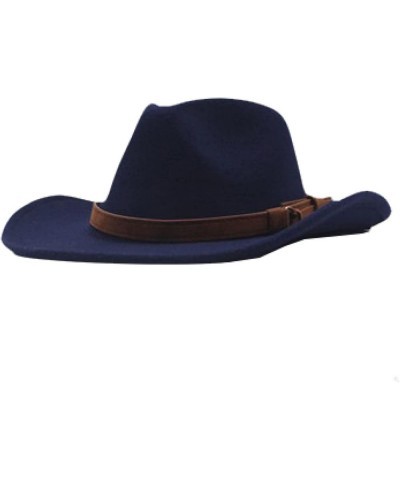 Men's Crushable Felt Outback Hat Wool Wide Brim Western Cowboy Hat Elegant Lady Cowgirl Hat with Leather Belt Red Wine $22.79...