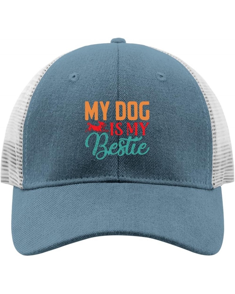 Dog Lover Cap My Dog is My Bestie Dad Hats, Vintage Dad Hat for Women Skyblue $8.40 Skullies & Beanies