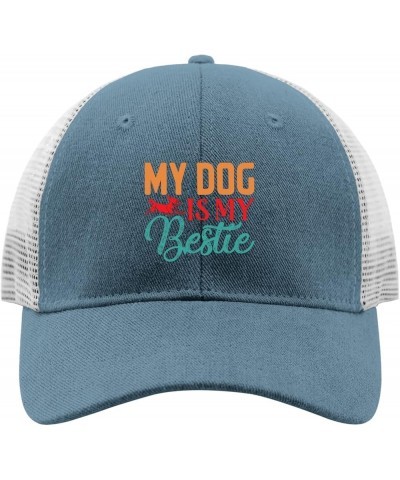 Dog Lover Cap My Dog is My Bestie Dad Hats, Vintage Dad Hat for Women Skyblue $8.40 Skullies & Beanies